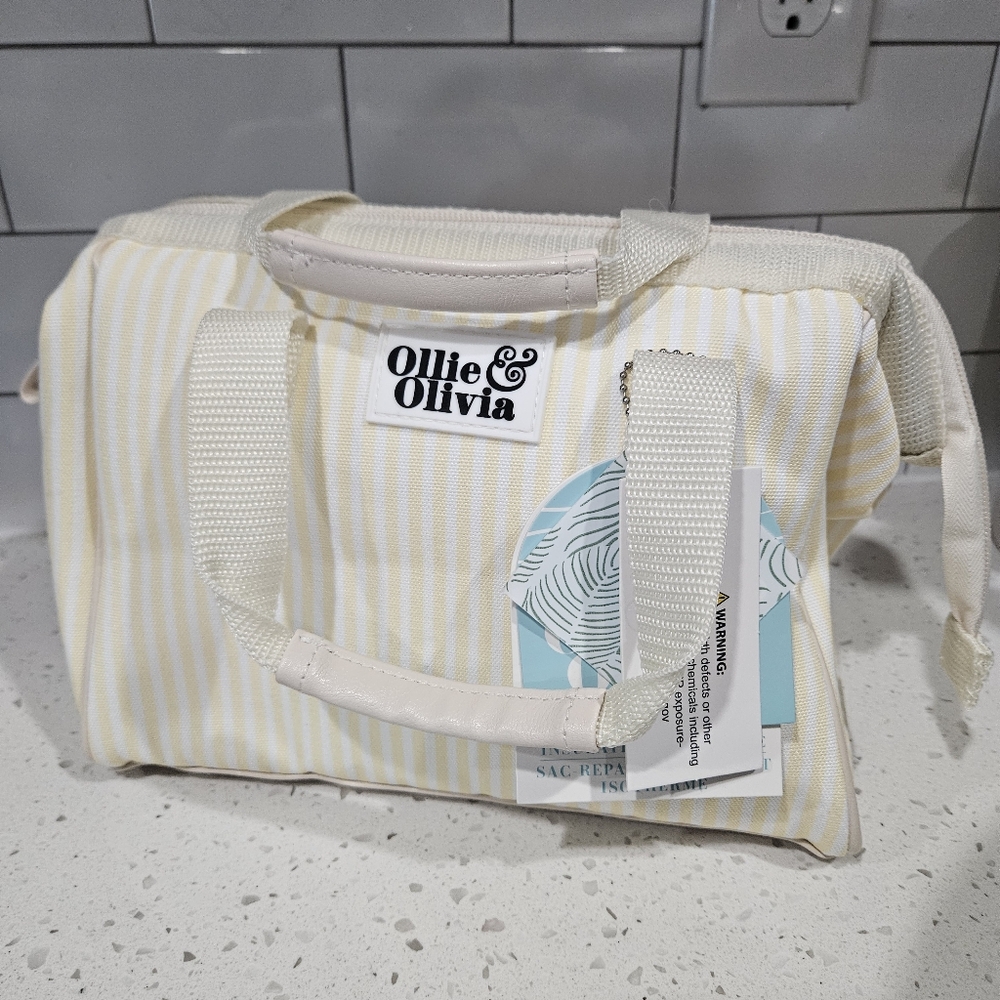 Ollie & Olivia Yellow Striped Tote Bag